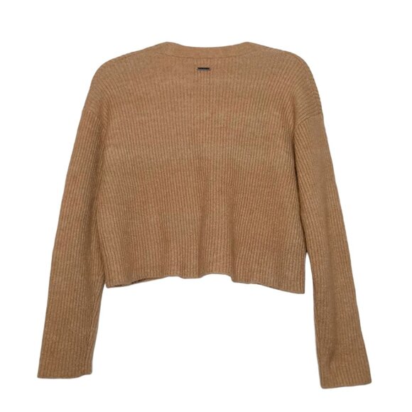 Billabong Cardigan Sweater Crop Ribbed Mustard Yellow Size SMALL - Picture 2 of 11